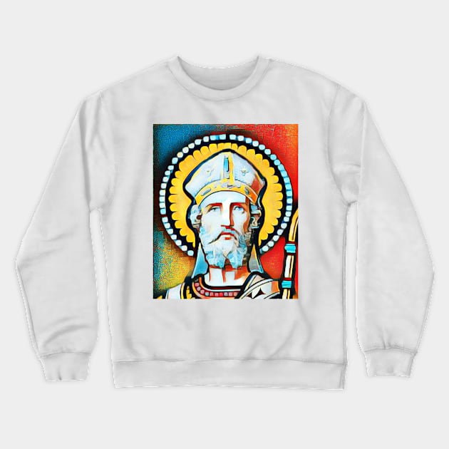 Anselm of Canterbury Abstract Portrait | Anselm of Canterbury Artwork 4 Crewneck Sweatshirt by JustLit